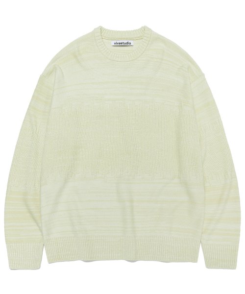 MUSINSA | VIVASTUDIO DISTORTION ROUND KNIT [LIGHT GREEN]