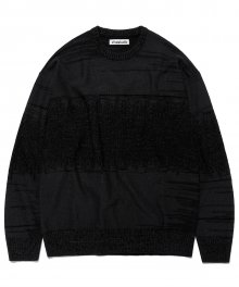 DISTORTION ROUND KNIT [BLACK]