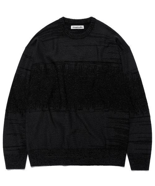 비바스튜디오(VIVASTUDIO) DISTORTION ROUND KNIT [BLACK] - 사이즈 & 후기 | 무신사