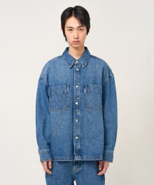 셔츠 자켓 L01 미드 블루