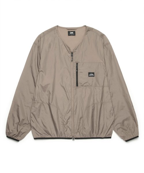 Легкая ветровка без воротника Beige