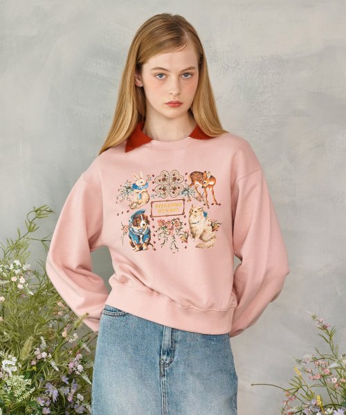 Vintage Animals Collar Sweatshirt (2colors)