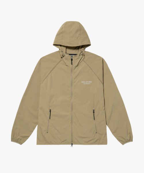 AIR THROUGH STRETCH HOODED JACKET-BEIGE