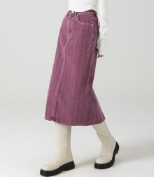 Herringbone H-line Long Skirt PURPLE