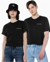 남녀공용 블랙 로고 릴렉스핏 반팔 티셔츠 J400444 BEH