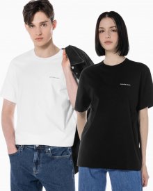 남녀공용 블랙 화이트 릴렉스핏 2PK 반팔 티셔츠 J400313 BEH