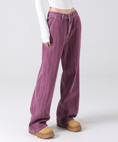 パンツ AVANDRESS Herringbone wide pants PURPLE AD41PT35PUP 어반드레스(AVANDRESS) Herringbone wide pants PURPLE - 사이즈