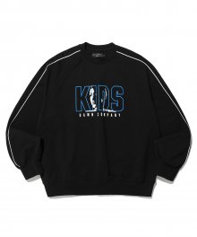 KIDS PIPING RAGLAN CREWNECK BLACK