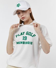 PLAY GOLF COLLAR NECK SWEATS 플레이골프 볼륨 반팔 스웻셔츠 WHITE