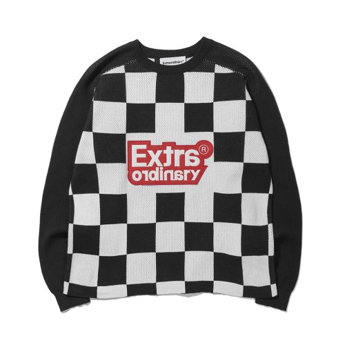 CHECKBOARD SWEATER черный
