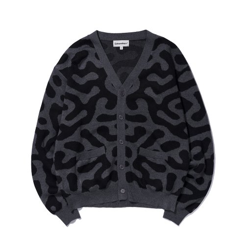 PATTERN CARDIGAN CHARCOAL