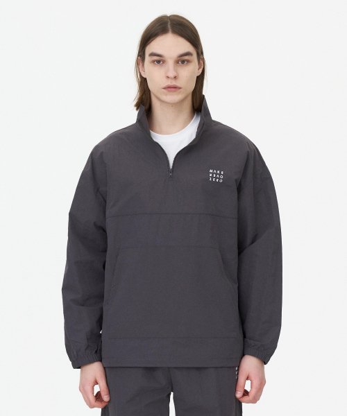 Легкий нейлоновый анорак Half Zip (Dark Gray)
