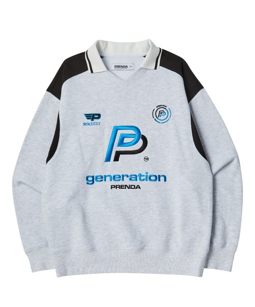 GENERATION PP COLLARED SWEATSHIRT HEATHER серый