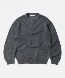 WOOL HENLEY NECK KNIT _ CHARCOAL