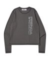 SMUDGED LOGO LONG SLEEVE CHARCOAL
