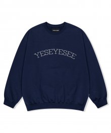 Y.E.S Thin Logo Sweatshirt Navy