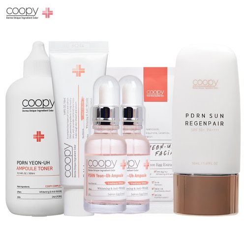 쿠피 PDRN 스킨케어 SET 연어앰플2개+연어크림1개+연어토너1개+마스크팩 5매SET 1개+선리젠페어 1개 - 에누리 가격비교
