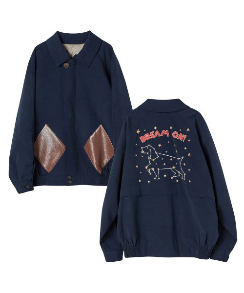 비욘드클로젯(BEYOND CLOSET) [COLLECTION LINE] 아카이브 아트 피스 코튼 블루종 자켓 네이비 - 270,400 | 무신사 스토어