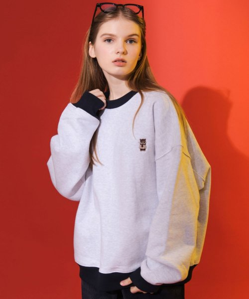 TWOTONE CAT EMBROIDERY Свитшот [M/Серый]
