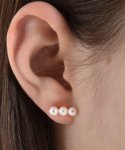 티오유(TOU) [Silver925]TR004 Triple bar pearl earings