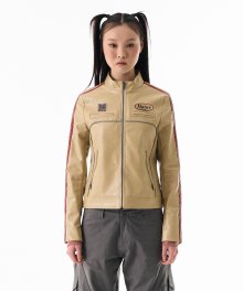 Low Rider Faux-Leather Jacket Beige