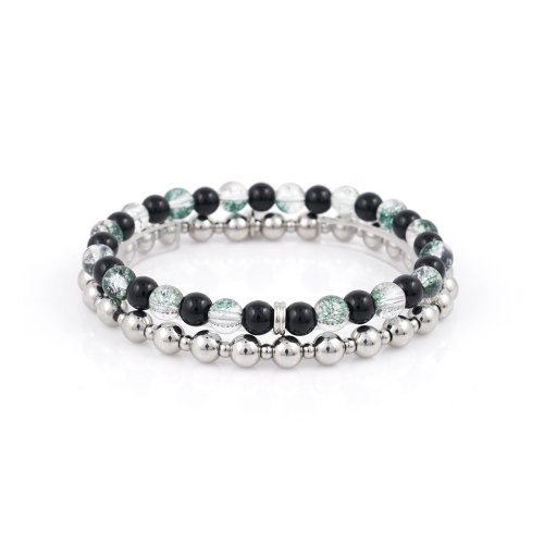 JBANS CLASSIC - Likeball Chain 779 6 Green Phantom Natural Stone 902 Bracelet Set (C2301-SE282_GN)