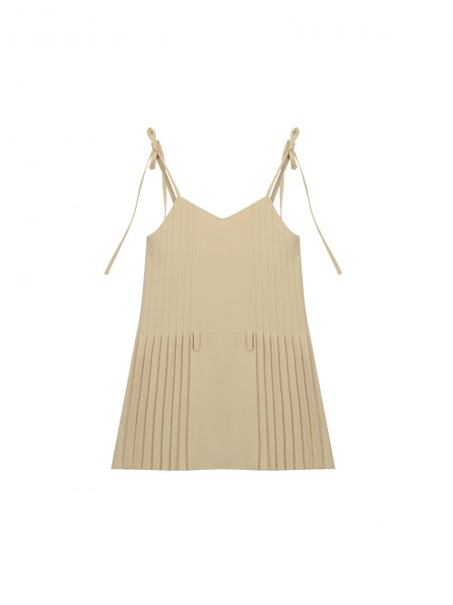 MUSINSA | MATIN KIM Pleated MIX CAMI DRESS IN BEIGE