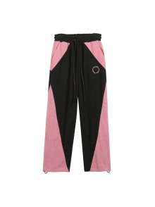 COLOR BLOCK TERRY JOGGER PANTS IN CHARCOAL