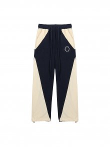 COLOR BLOCK TERRY JOGGER PANTS IN NAVY