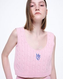 CABLE CROPPED TOP MRCD_PINK BLUE