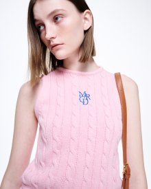 CABLE TOP SLEEVELESS MRCD_PINK BLUE