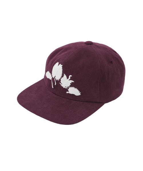 Flower embroidered Cap- Purple