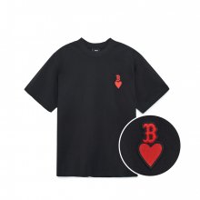 하트 스몰로고 오버핏 반팔 티셔츠 BOS (Black)