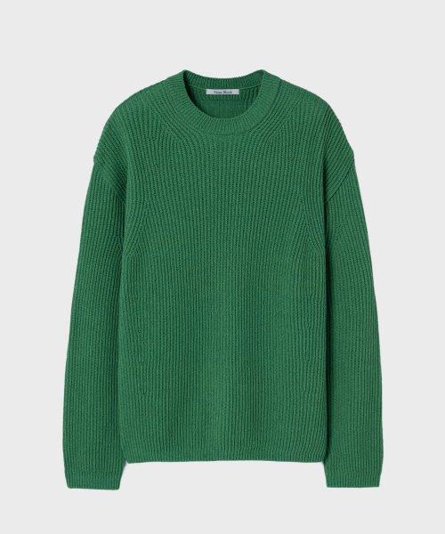 Буклированный круглый свитер_GREEN