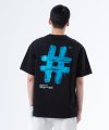 뉴 페인팅 해시태그 오버핏 반팔 티셔츠(블랙)