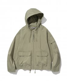 zip up hood jacket sage green