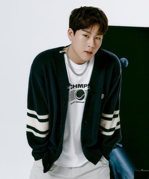 본챔스(BORN CHAMPS) BC DAMAGE COLLEGE CARDIGAN B22FT16NA - 79,000 | 무신사 스토어