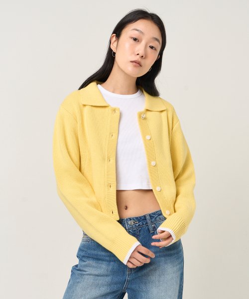 Базовый кроп-кардиган Yellow