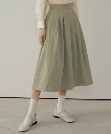 POD PLEATS FLARE SKIRT GREEN