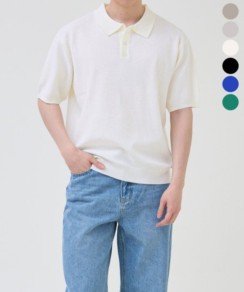 엑스컨테이너(excontainer) 버튼 카라 하프 니트 (7 COLOR)