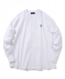 OXFORD NO COLLAR COACH SHIRT IVORY