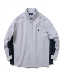 HERITAGE DAN COLOR BLOCK OXFORD SHIRT GRAY / NAVY