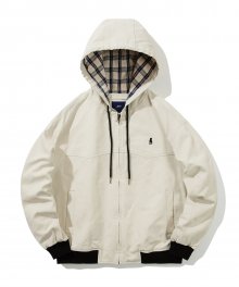 HERITAGE WESTON HOODIE ZIP UP IVORY