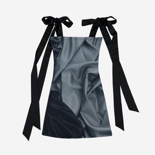 DARLING YOU'RE BAD★LONG SATIN RIBBON DRESS_2COLOR★ Sultry Satin Dress - Red Tulip Hem Dress - Satin Tulip Hem