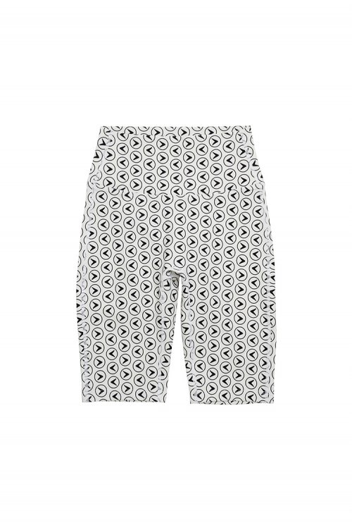 INTEREST Логотип DIGITAL PRINT HALF LEGGINGS_WHITE