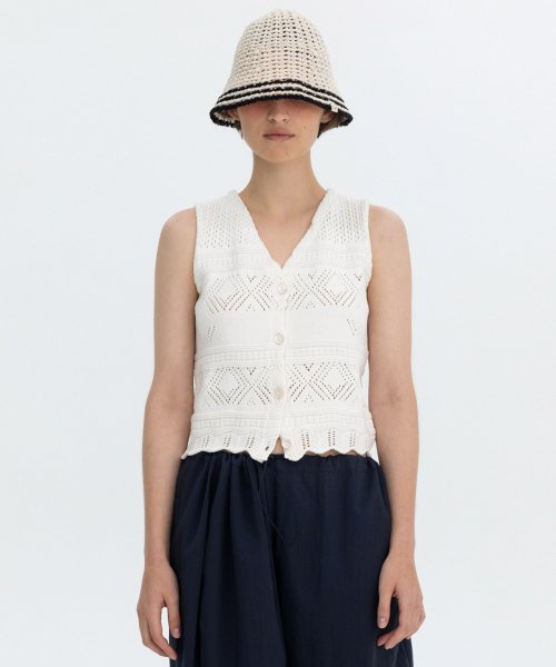 CROCHET Трикотаж SLEEVELESS - IVORY