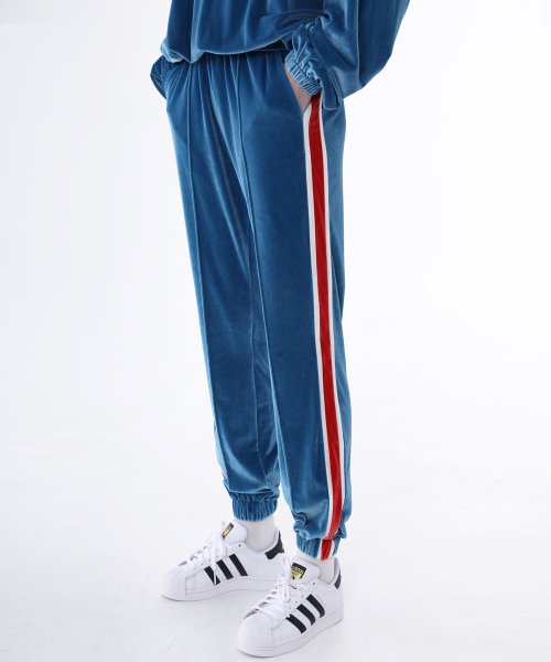 Velvet track pants online mens