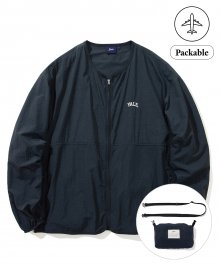 [ONEMILE WEAR] LIGHT WEIGHT NO COLLAR EASY JACKET NAVY