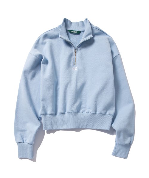 Baby blue half outlet zip sweatshirt