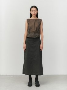 STRING SQUARE NECK TOP_BROWN